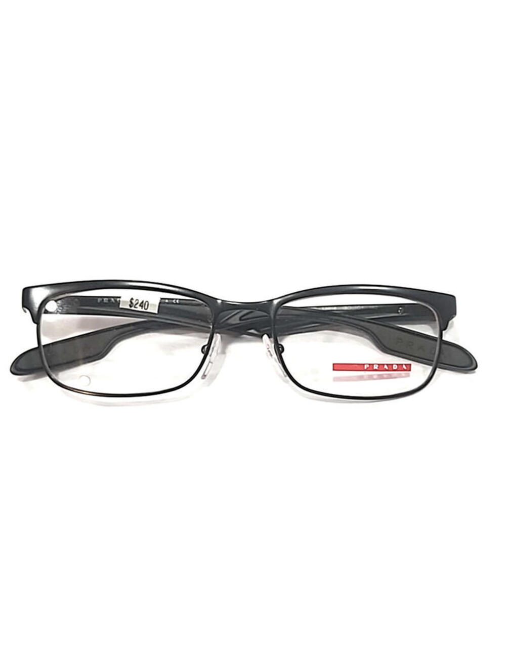 PRADA VPS54D IBO 101 Black Rectangle Eyeglasses 53-18 140 Case Cloth - Picture 8 of 10